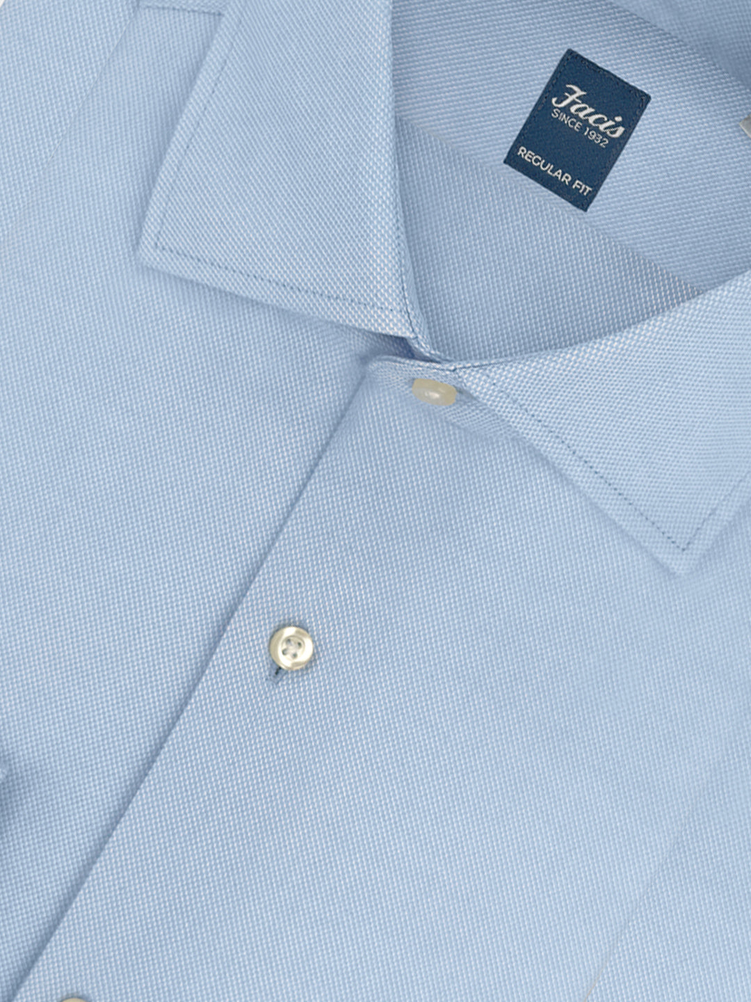 Camicia Pin Point con Collo Francese - Color Azzurro - Custom Fit image 1