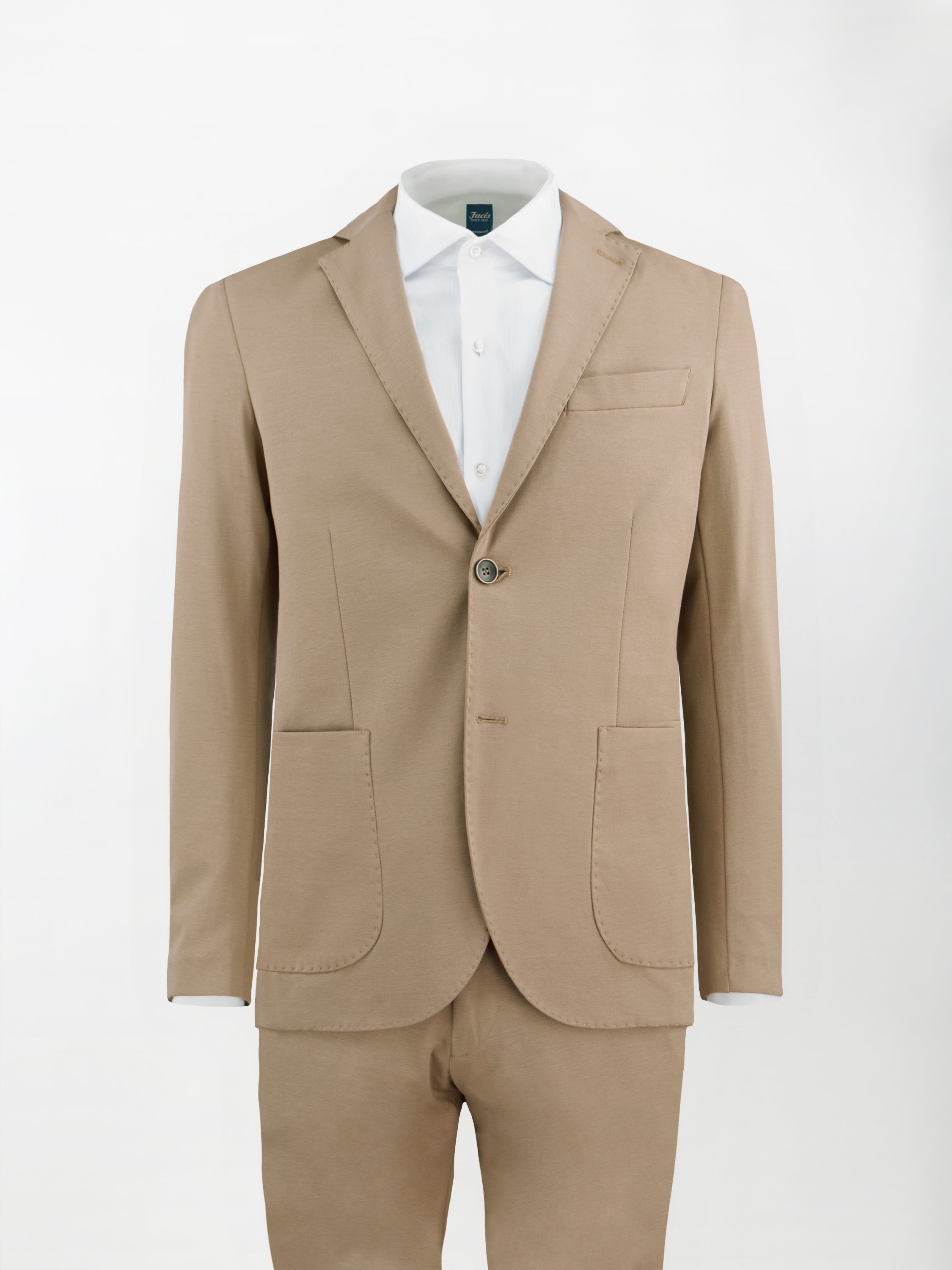 Giacca sportiva sfoderata in Punto Milano - Color Cammello - Slim fit image 0