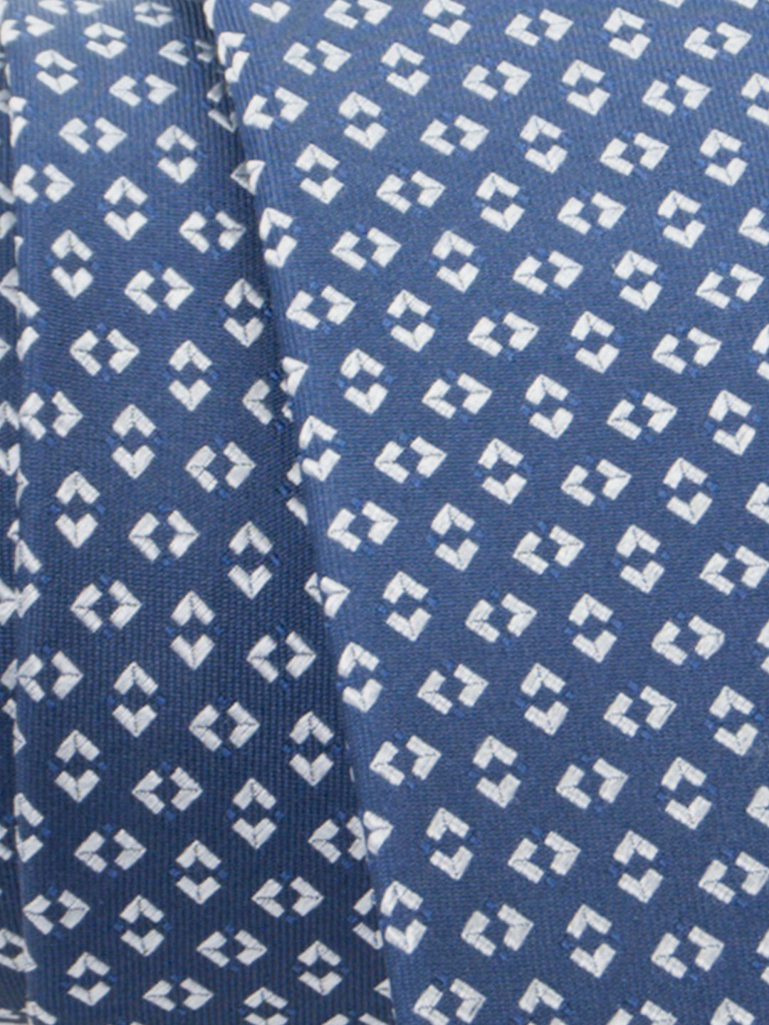 Cravatta unita con microfantasia geometrica alternata - color Blu e Argento image 1