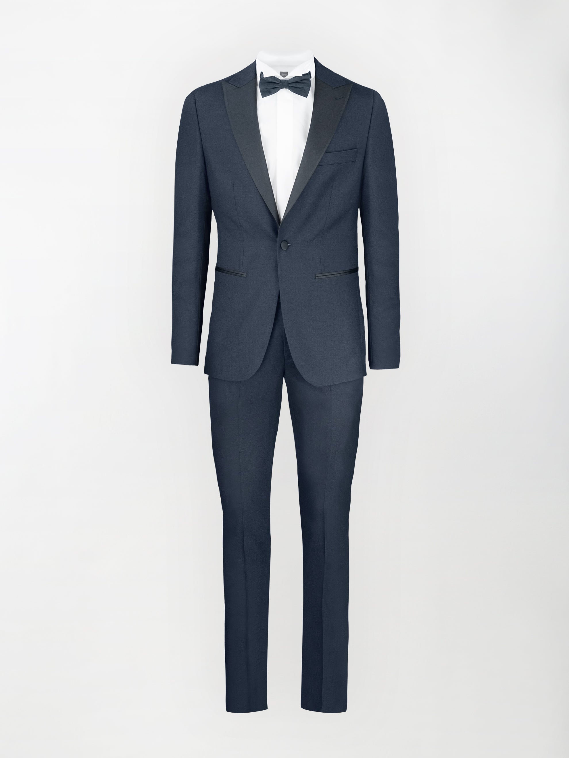 Smoking in Fresco Lana color Blu Scuro - Slim Fit image 0
