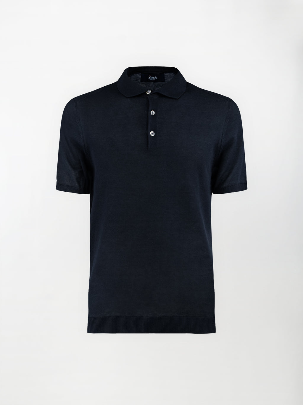 Polo leggera in maglia di cotone finezza 14 - color Blu navy - Slim fit image 0