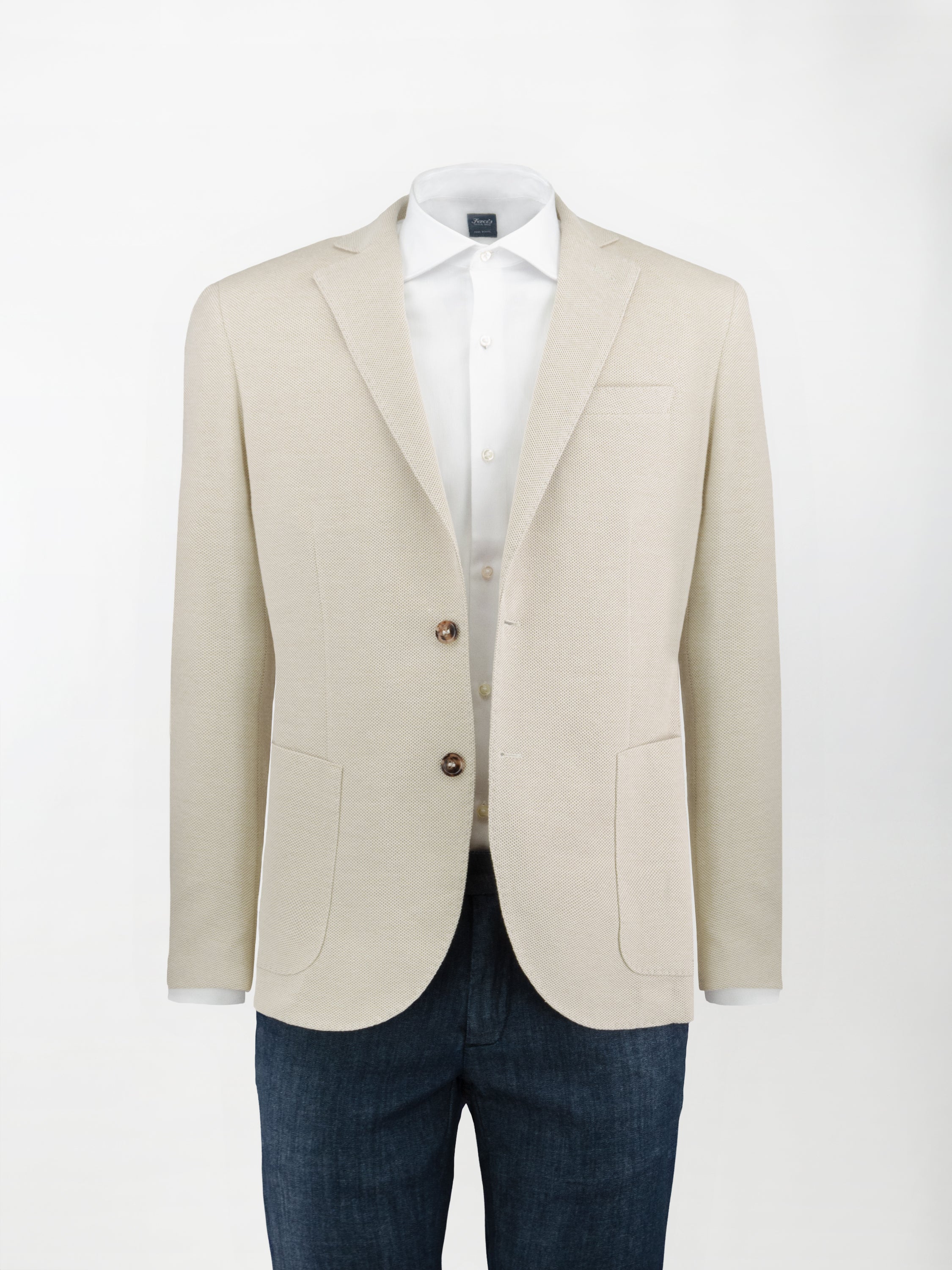 Giacca sfoderata sportiva armatura nido d'ape - color Beige - Slim fit image 0