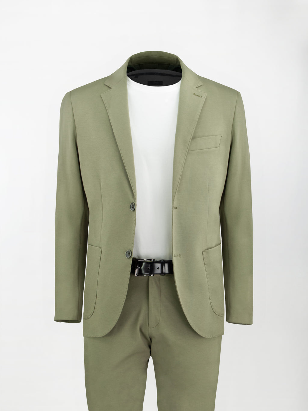 Giacca sportiva sfoderata in Punto Milano - Color Verde Salvia - Slim fit image 0