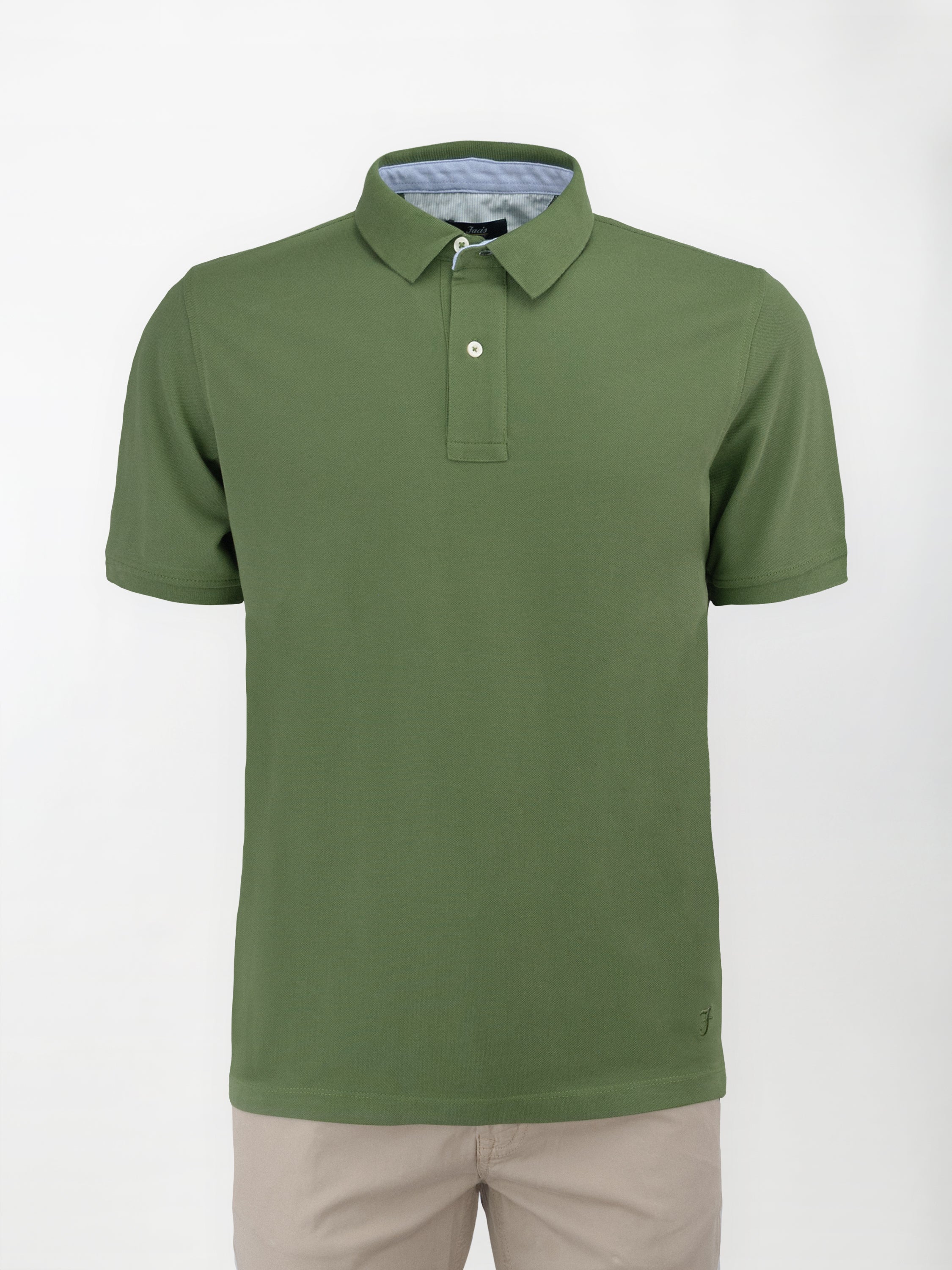 Polo in cotone Piquet - color Verde in tinta unita image 0