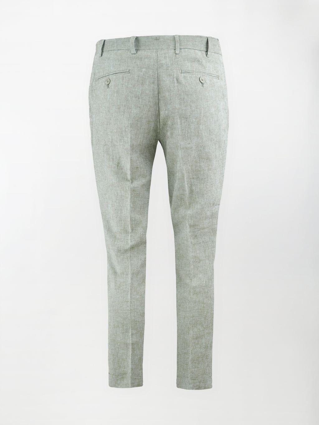 Pantalone sportivo in Lino-Cotone lavato - color Verde - Slim fit image 1