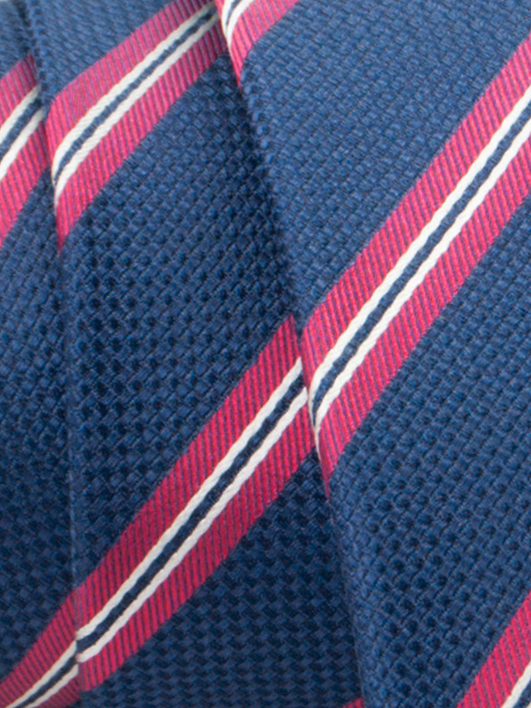 Cravatta a righe trama Regimental - color Blu e e Rosso image 1