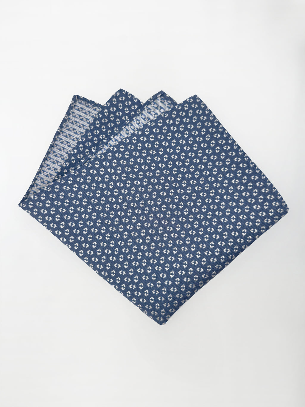 Pochette unita con microfantasia geometrica alternata - color Blu e Argento image 0