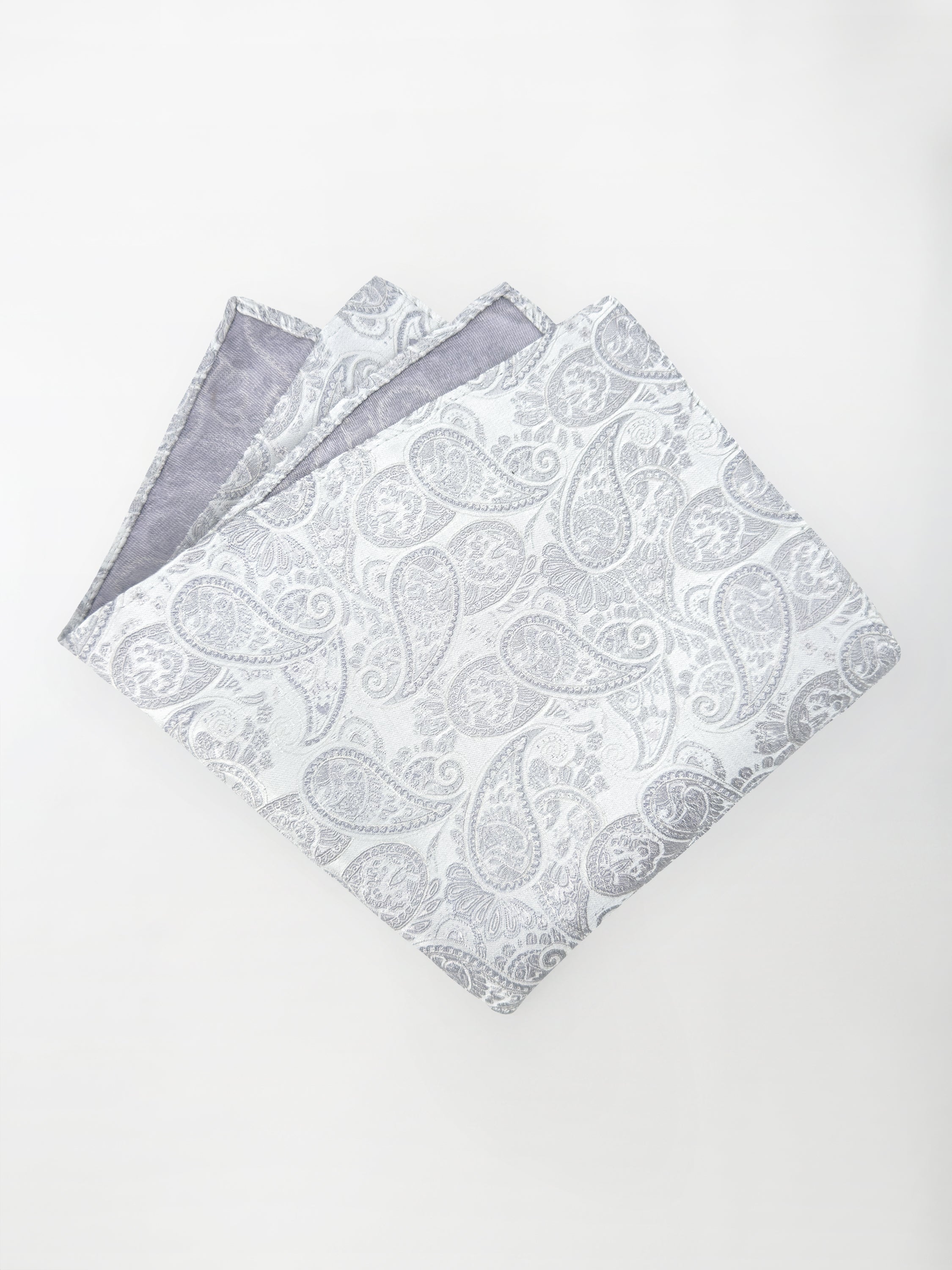 Pochette trama Damascato Cashmere - color Grigio perla image 0