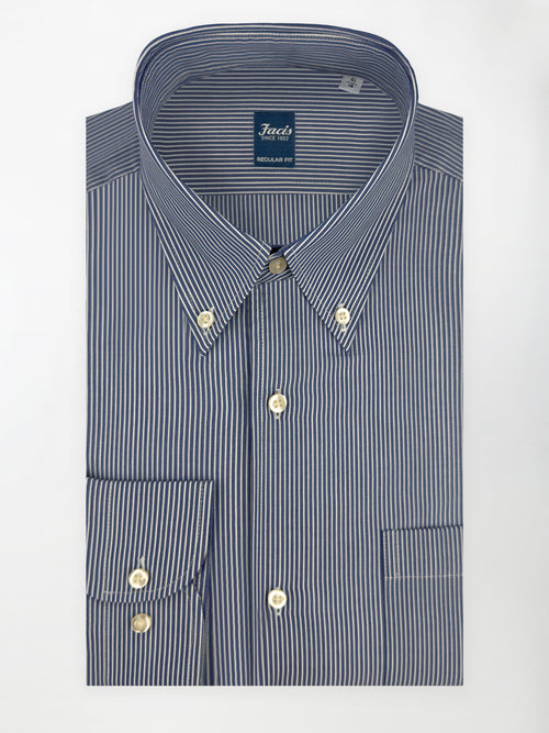 Camicia a righe alternate Collo button-down - Color Blu e Bianco - Regular Fit image 0