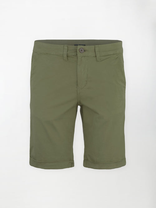 Bermuda classico in cotone elasticizzato - color Verde militare image 0