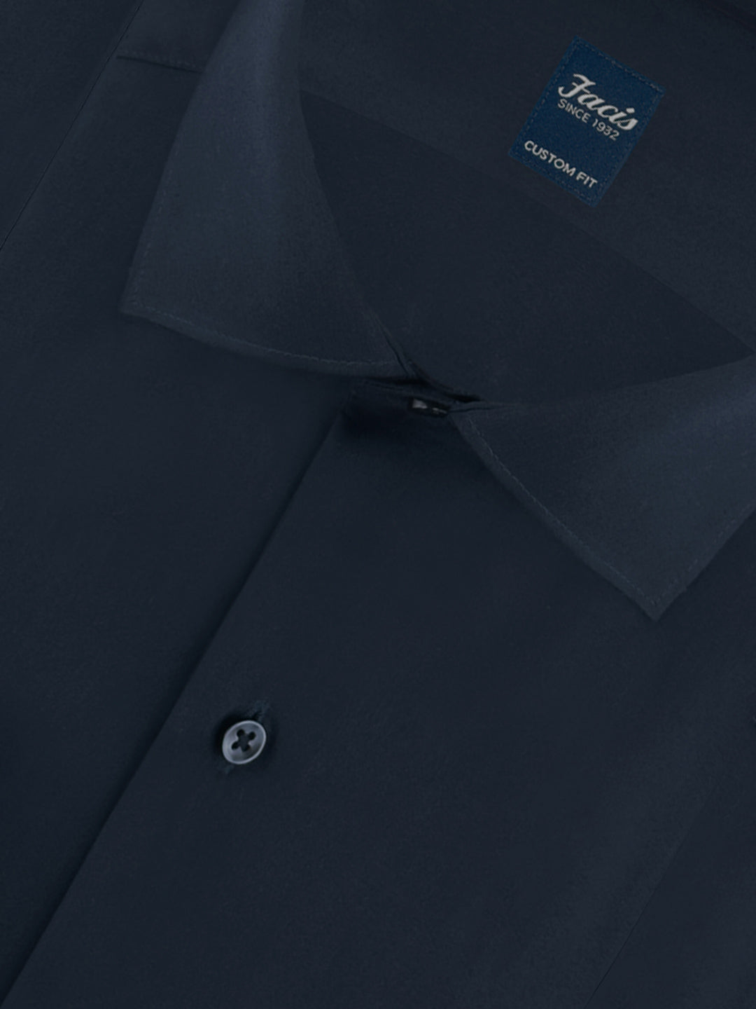 Camicia Collo Francese Color Blu notte - Custom Fit - Cotone Popeline image 1