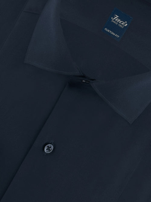 Camicia Collo Francese Color Blu notte - Custom Fit - Cotone Popeline image 1