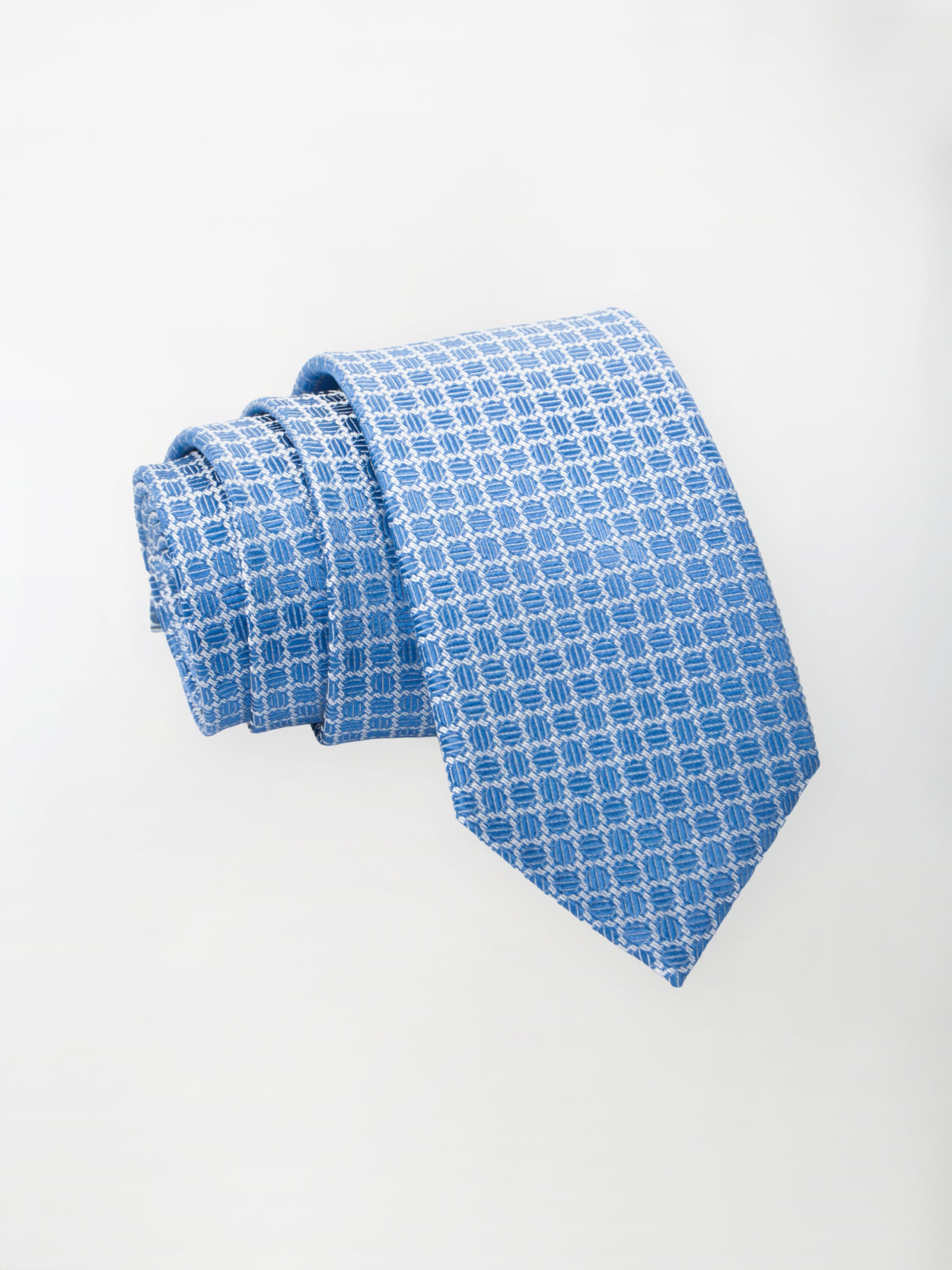 Cravatta trama diamantino a quadri - color Bluette image 0