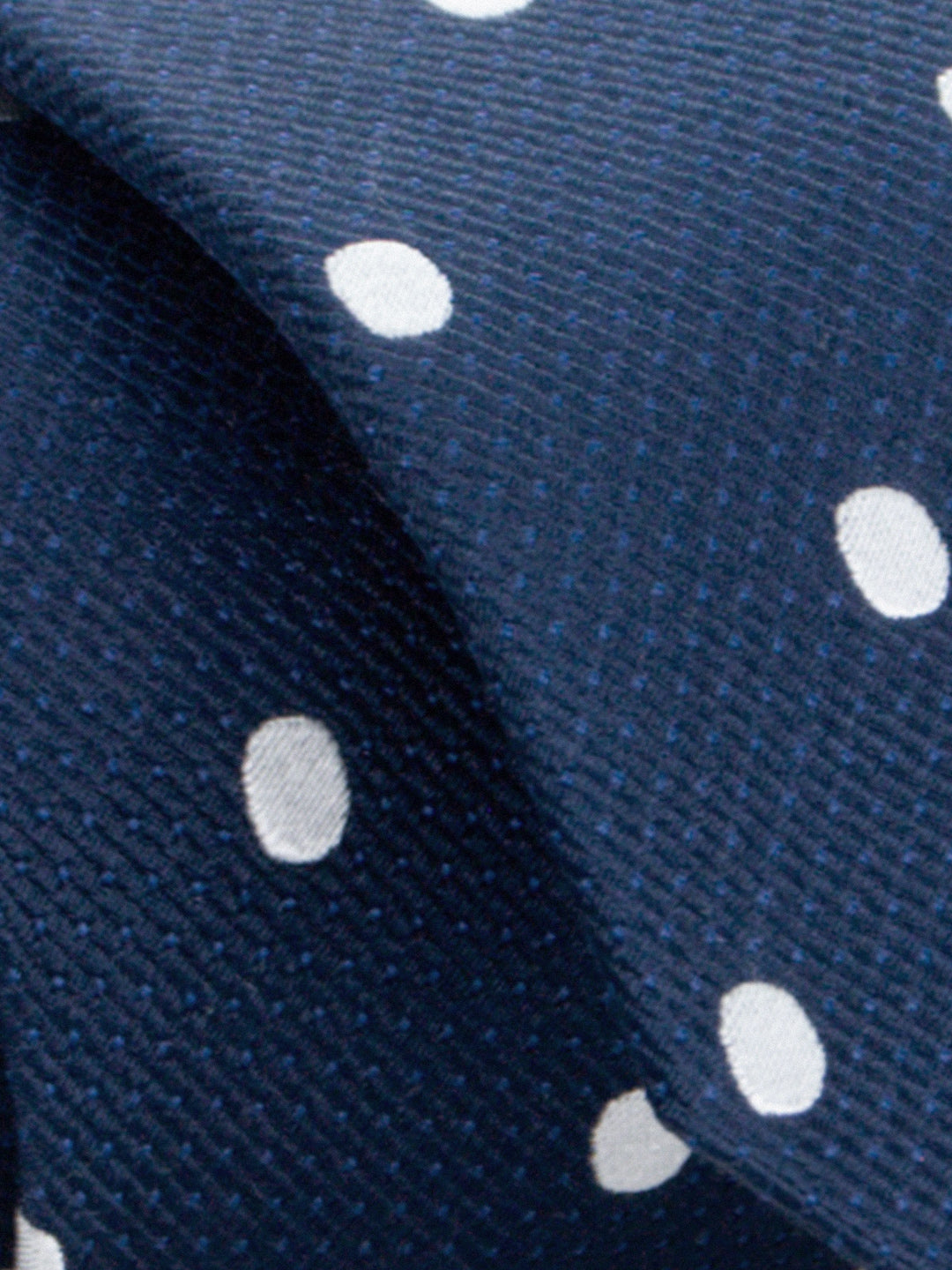 Cravatta in Pura Seta Trama Pois - color Blu e Bianco image 1