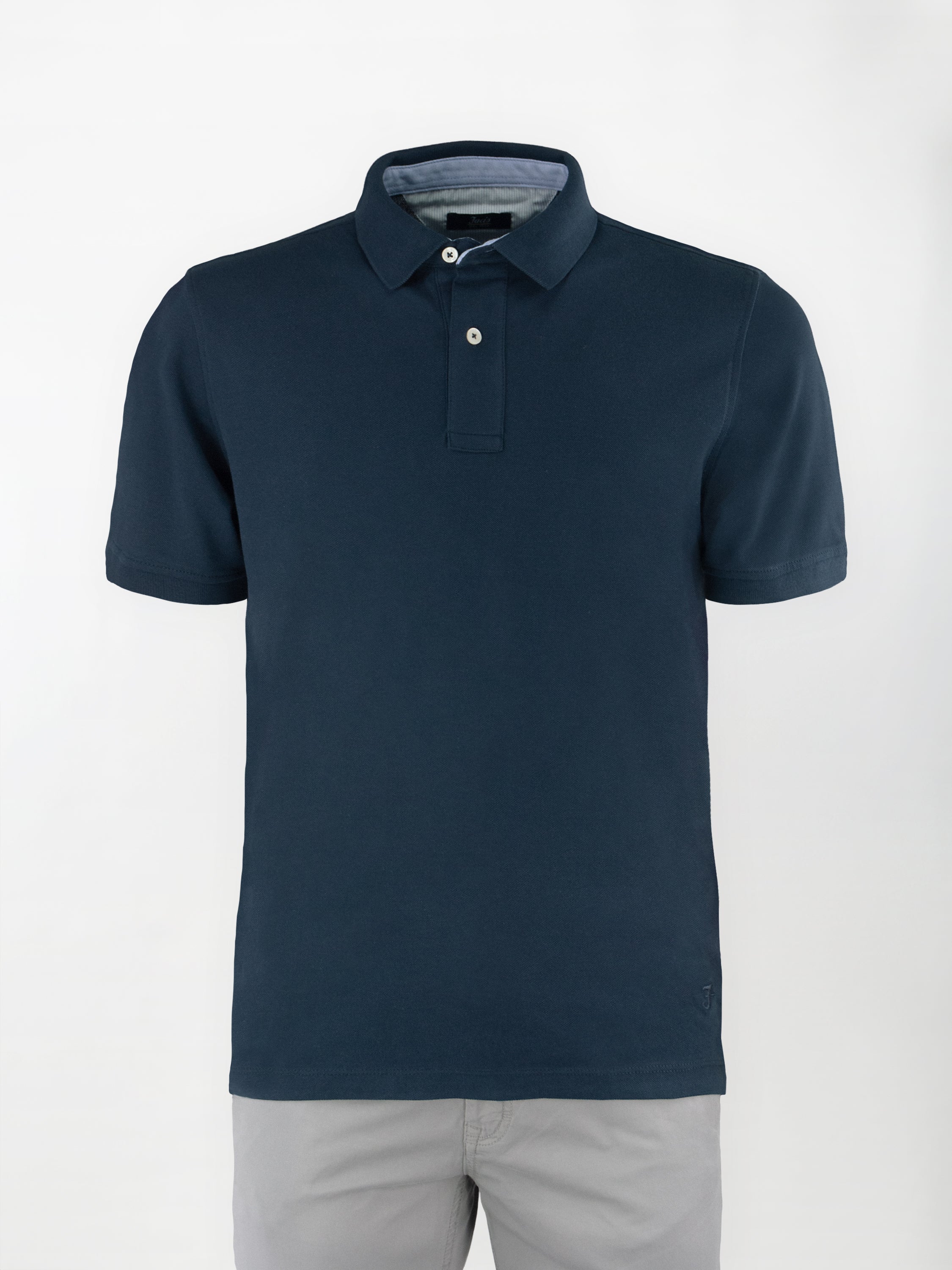 Polo in cotone Piquet - color Blu Navy blazer in tinta unita image 0
