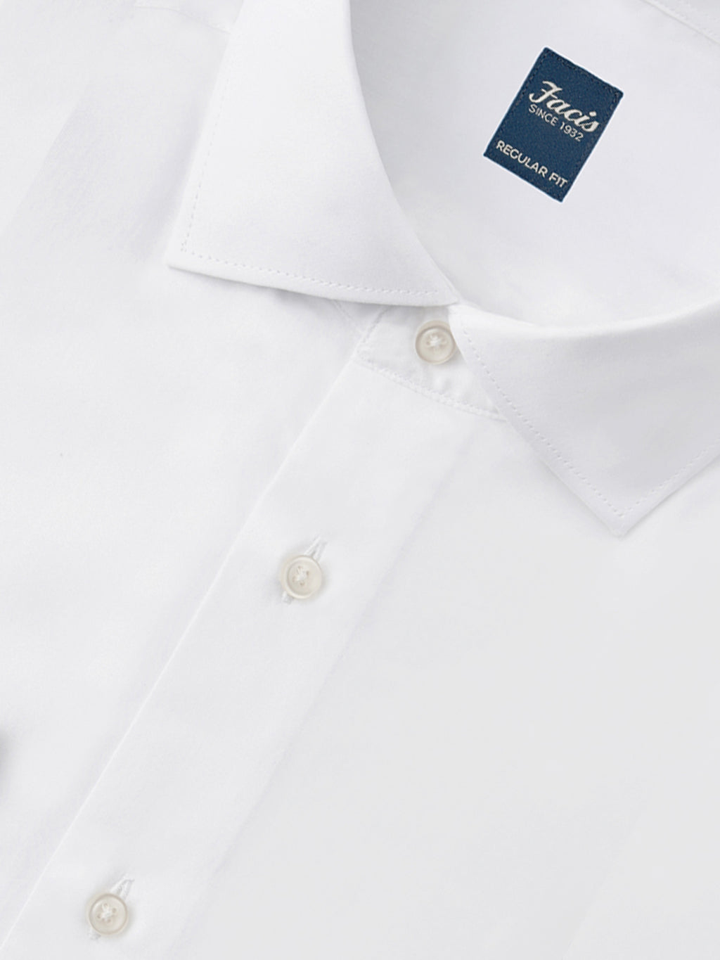 Camicia Collo Francese Color Bianco - Regular Fit - Cotone Popeline image 1