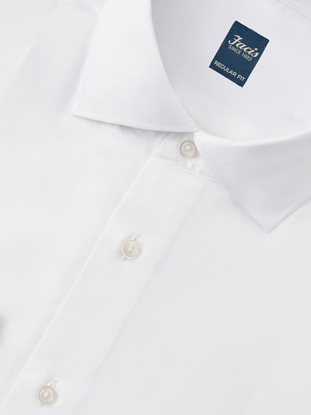 Camicia Collo Francese Color Bianco - Regular Fit - Cotone Popeline image 1