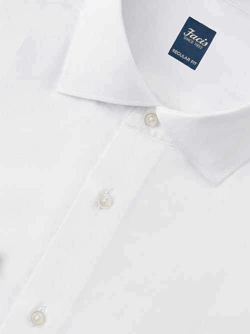Camicia Collo Francese Color Bianco - Regular Fit - Cotone Popeline image 1
