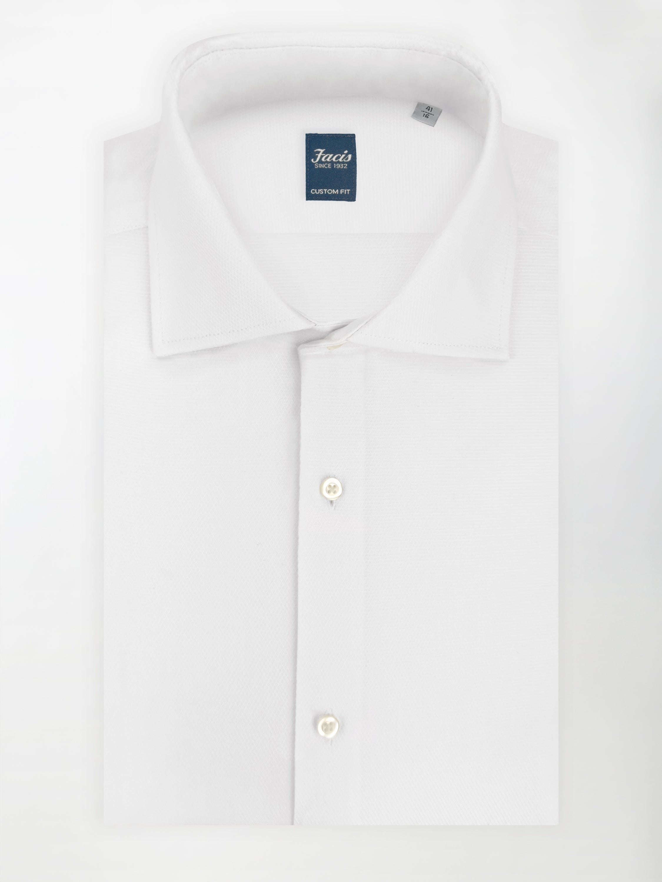 Camicia Diamantino con Collo Francese - Color Bianco - Custom Fit image 0