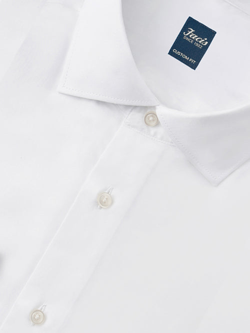 Camicia Collo Francese Color Bianco - Custom Fit - Cotone Popeline image 1