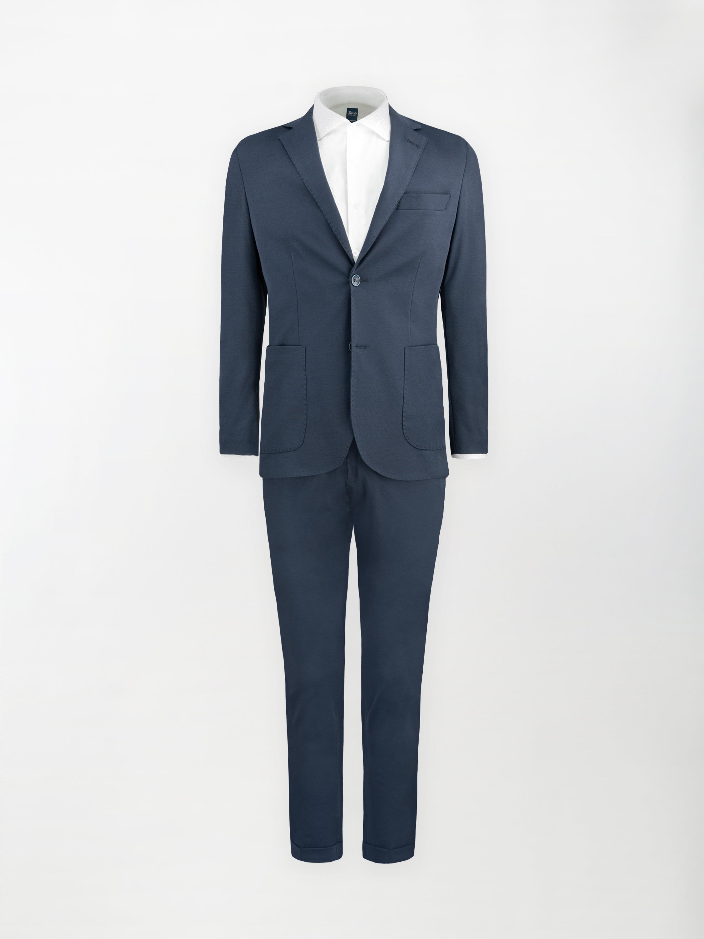 Giacca sportiva sfoderata in Punto Milano - Color Blu oceano - Slim fit image 1