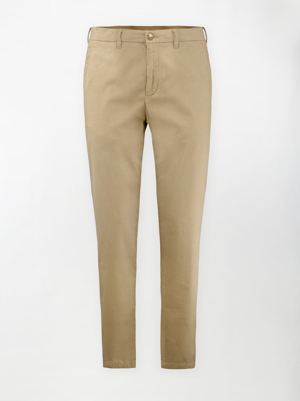 Pantalone Dobby in Cotone Elasticizzato - Color Corda - Slim Fit image 0