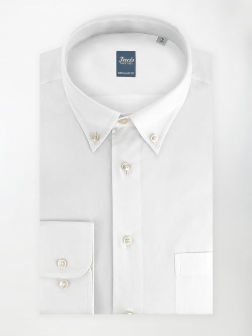 Camicia Bianca con Collo button-down - Regular Fit - Cotone Popeline image 0
