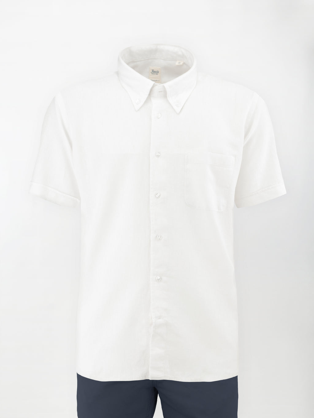 Camicia a Manica Corta in Lino e Cotone - color Bianco - Regular fit image 0