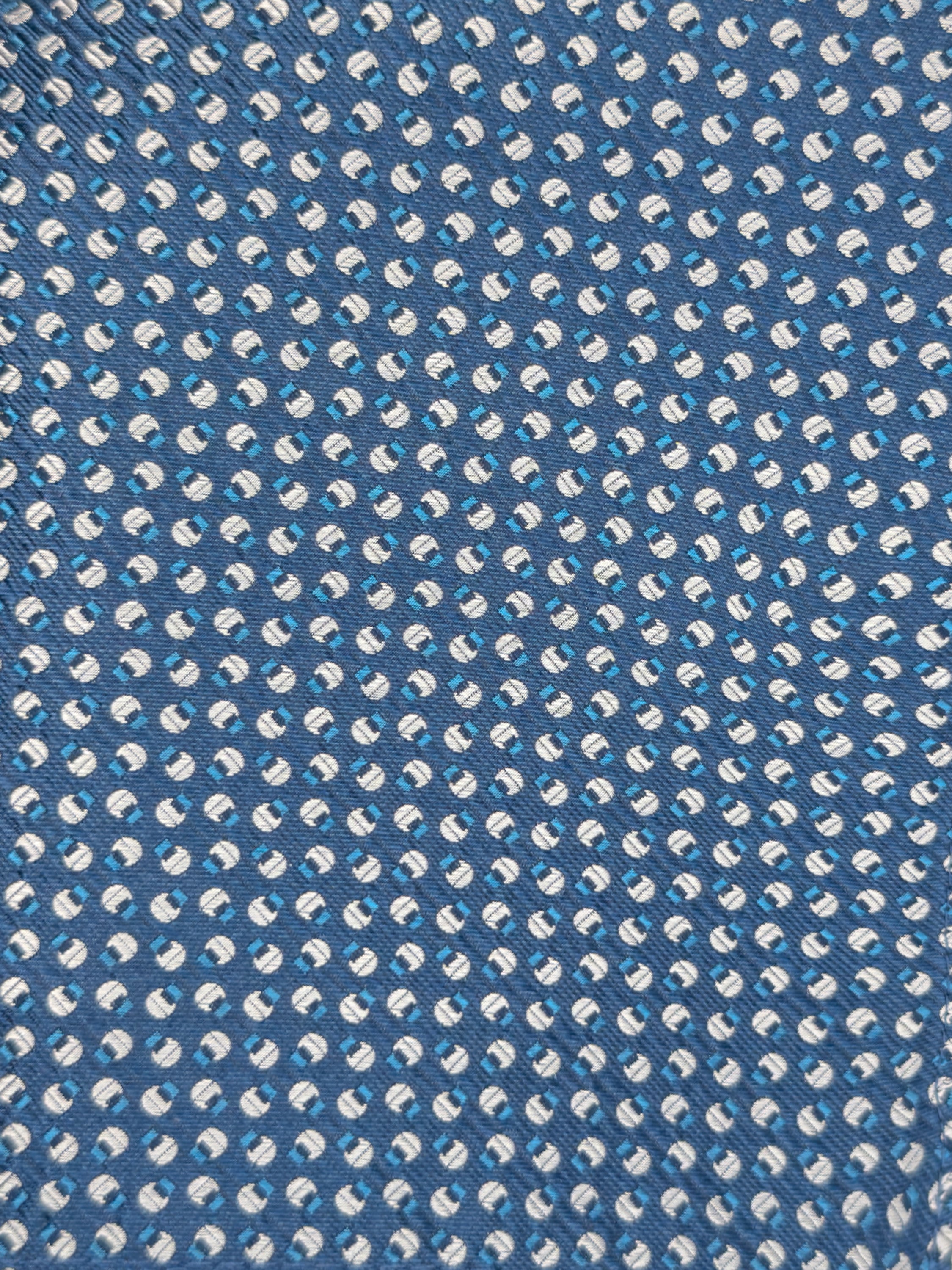Pochette con fantasia alternata cerchi e quadri - color Blu e Argento image 1