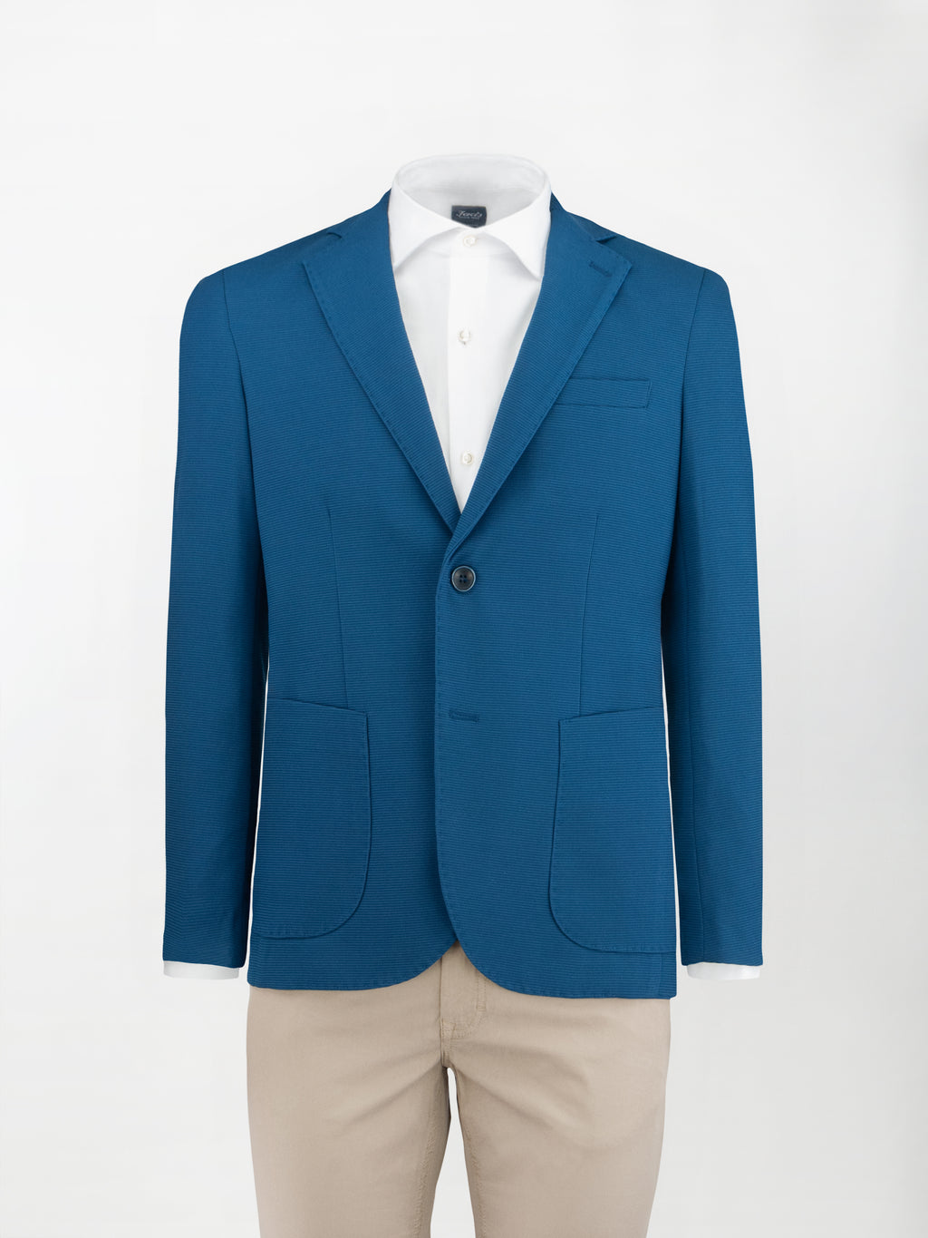 Giacca sfoderata sportiva armatura in maglia - color Blu - Slim fit image 0
