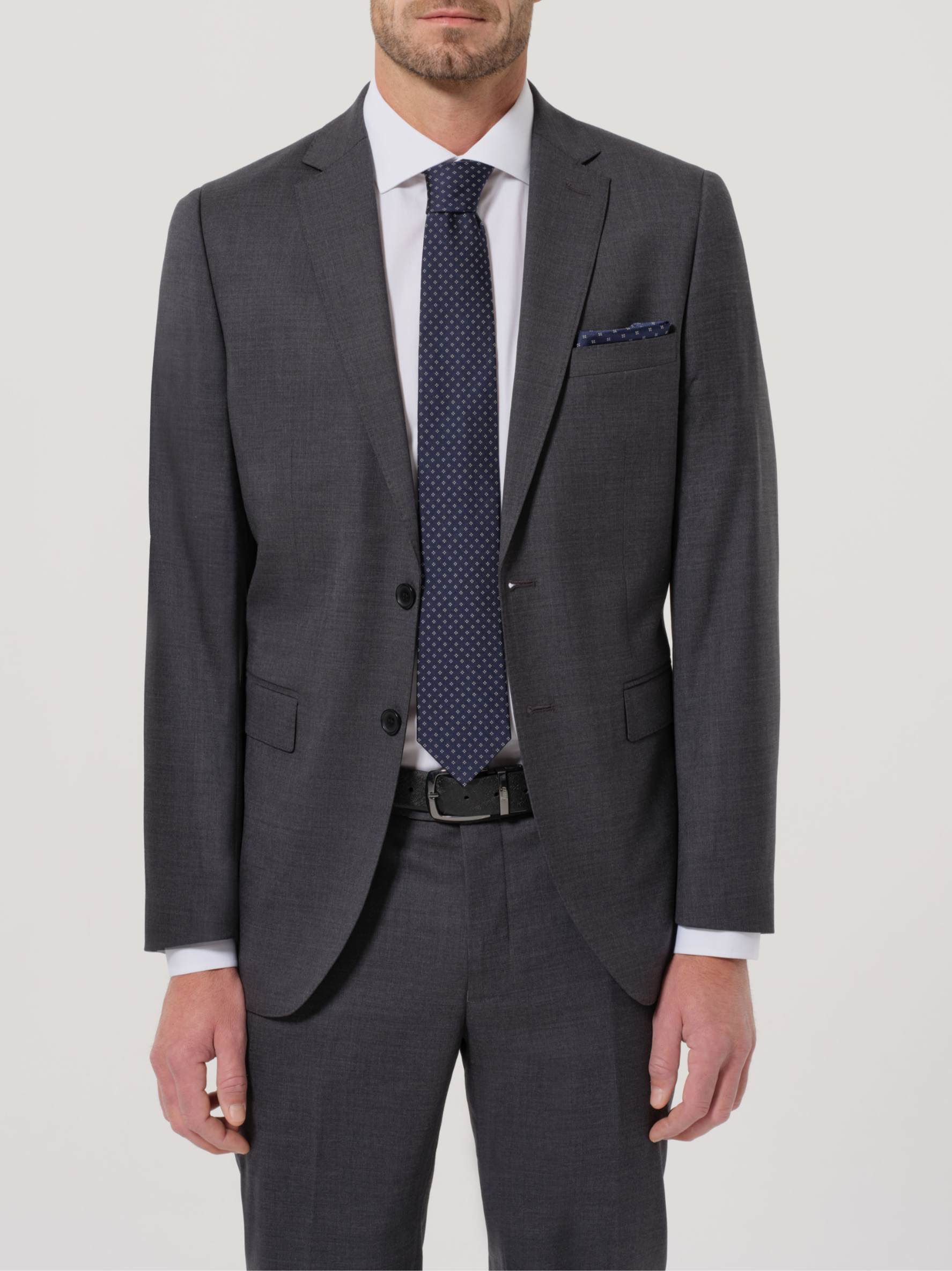 Abito in Lana Stretch modello Dukatholl® - Grigio Canna di Fucile | Slim fit image 0