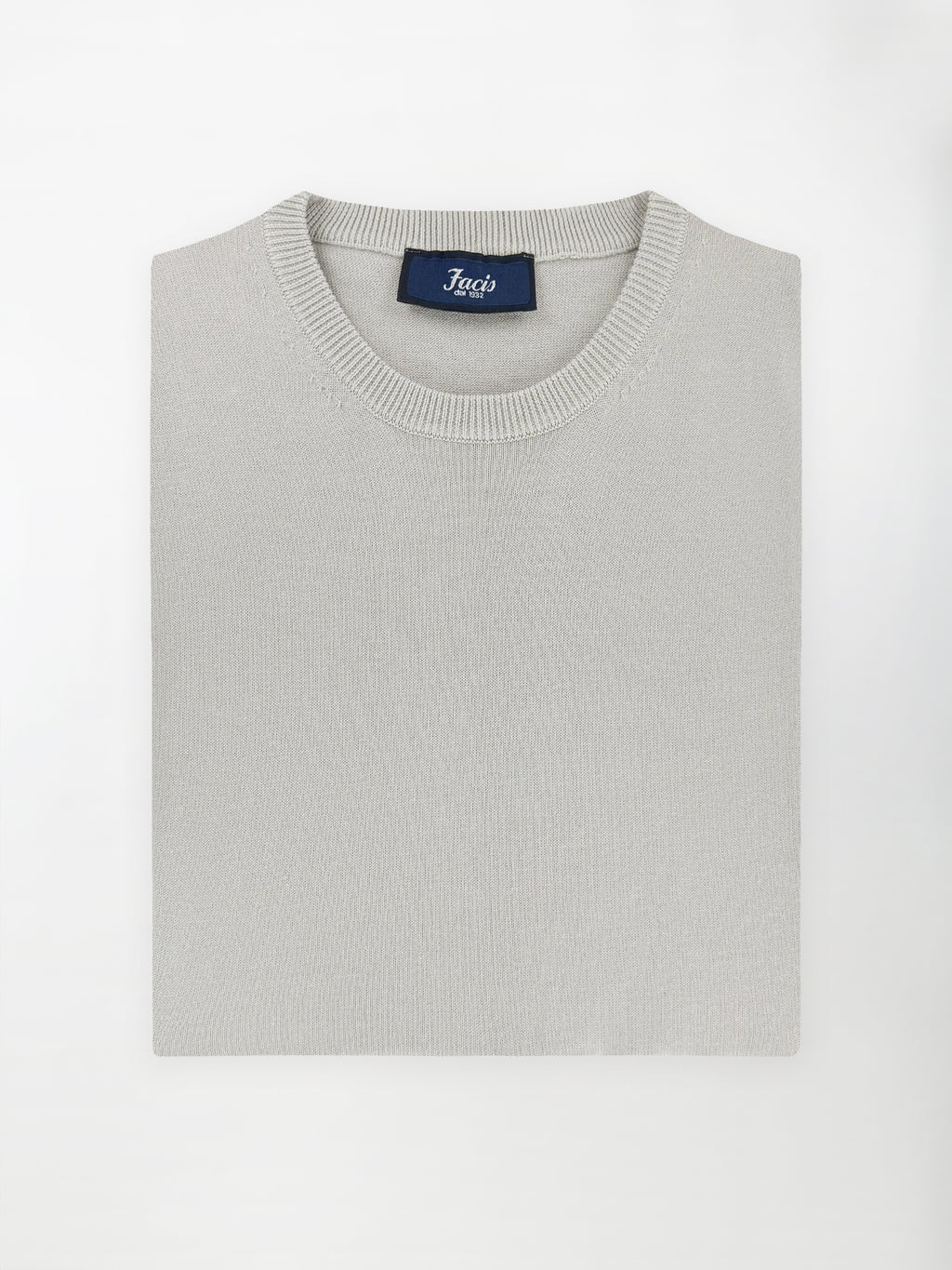 Maglia girocollo in puro cotone - color Grigio cenere image 0