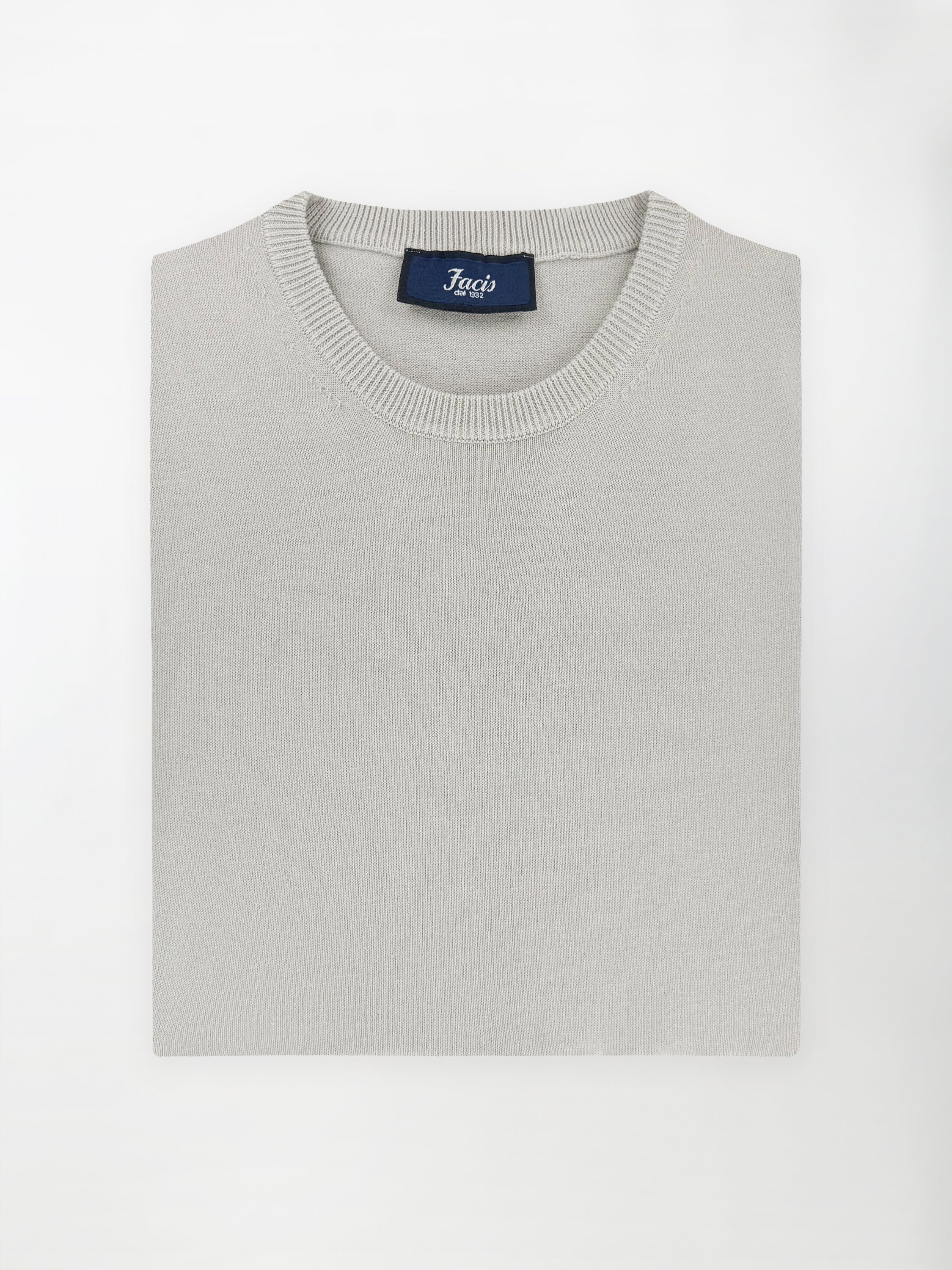 Maglia girocollo in puro cotone - color Grigio cenere image 0