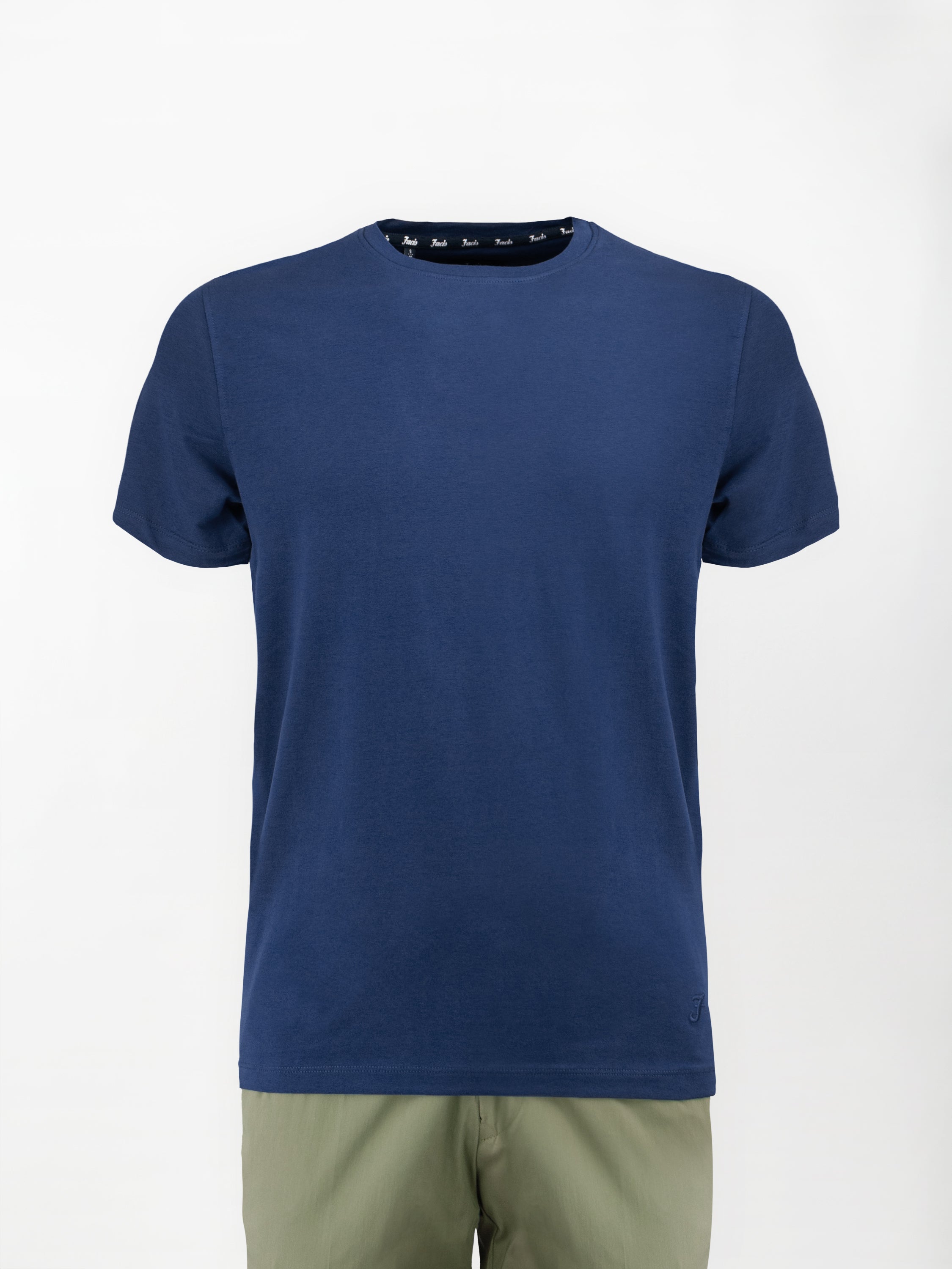T-Shirt in cotone elasticizzato - Color Blu print - Slim fit image 0