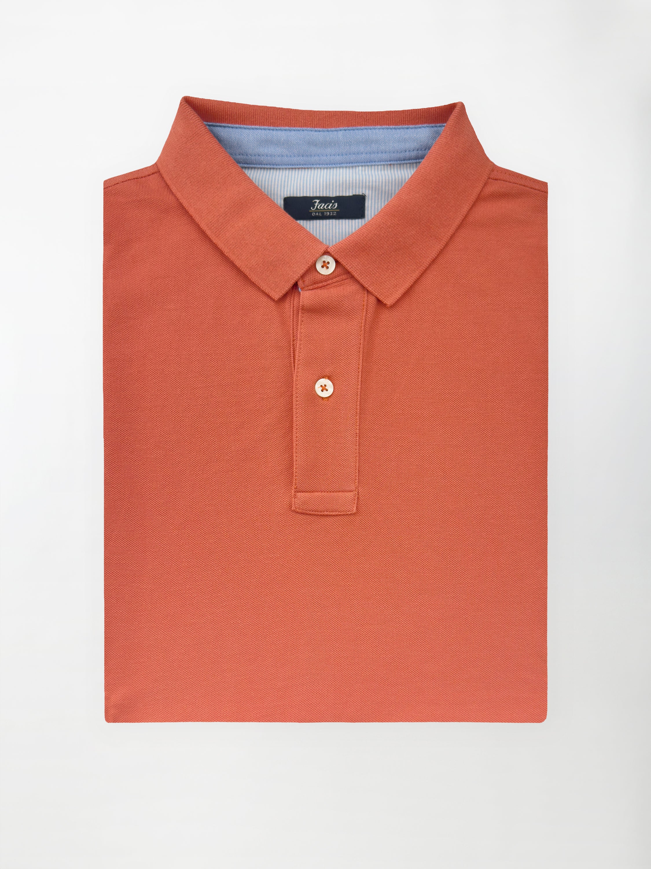 Polo in cotone Piquet - color Arancio ruggine in tinta unita image 1