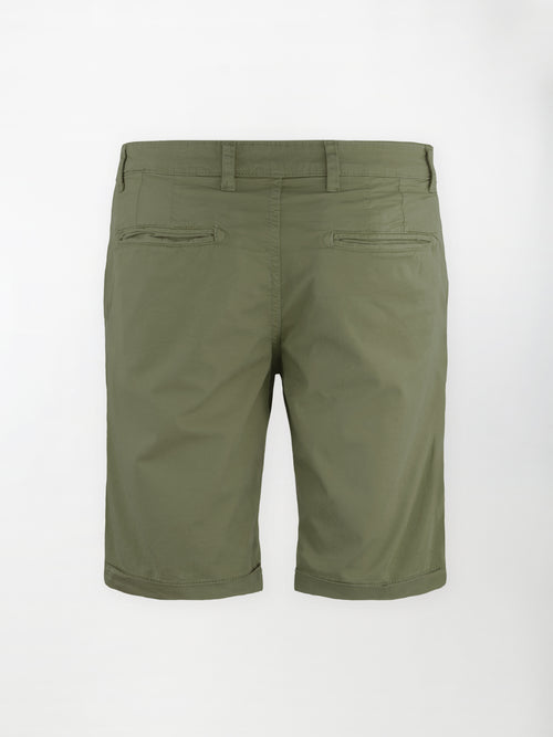 Bermuda classico in cotone elasticizzato - color Verde militare image 1