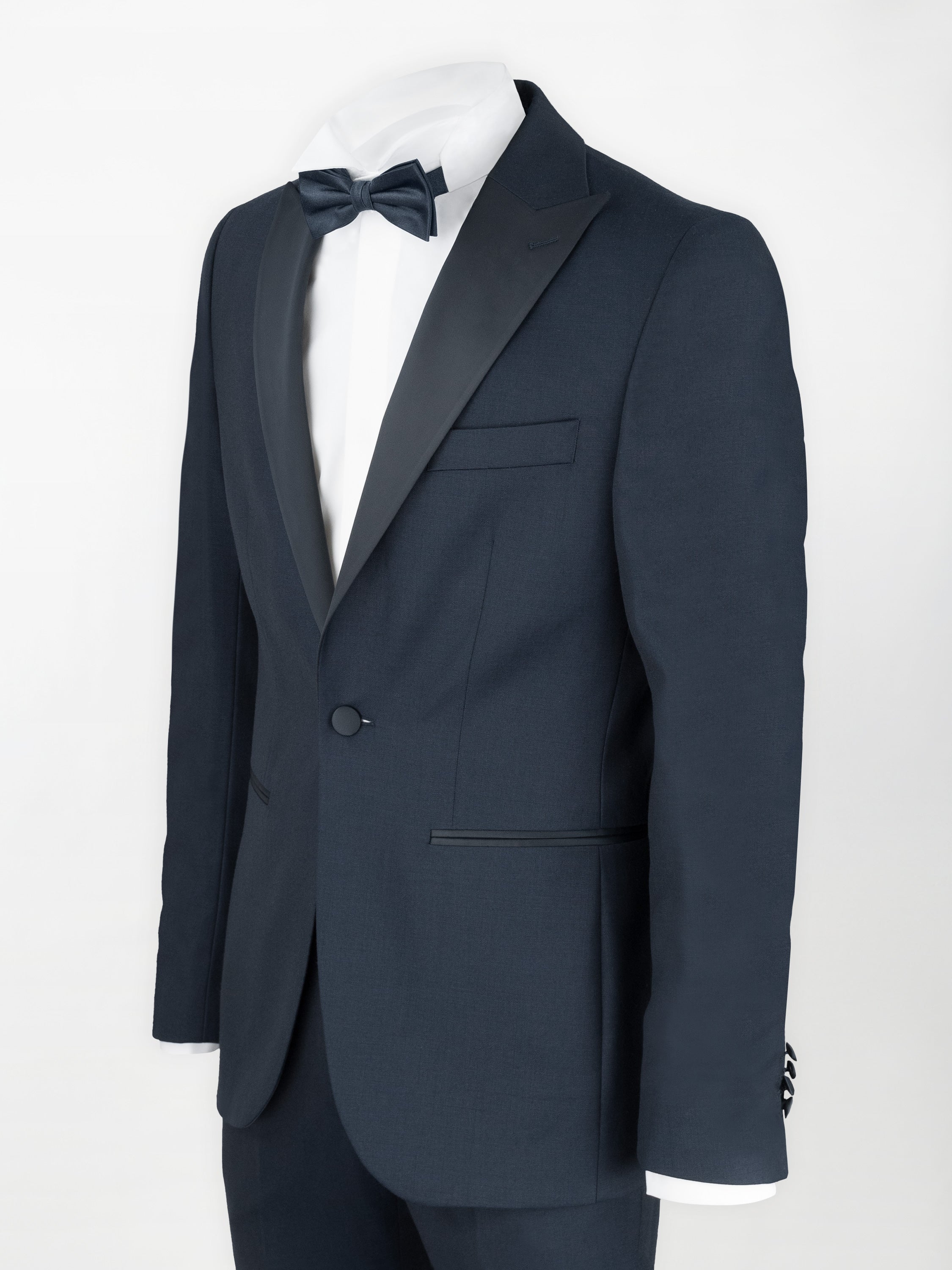 Smoking in Fresco Lana color Blu Scuro - Slim Fit image 1
