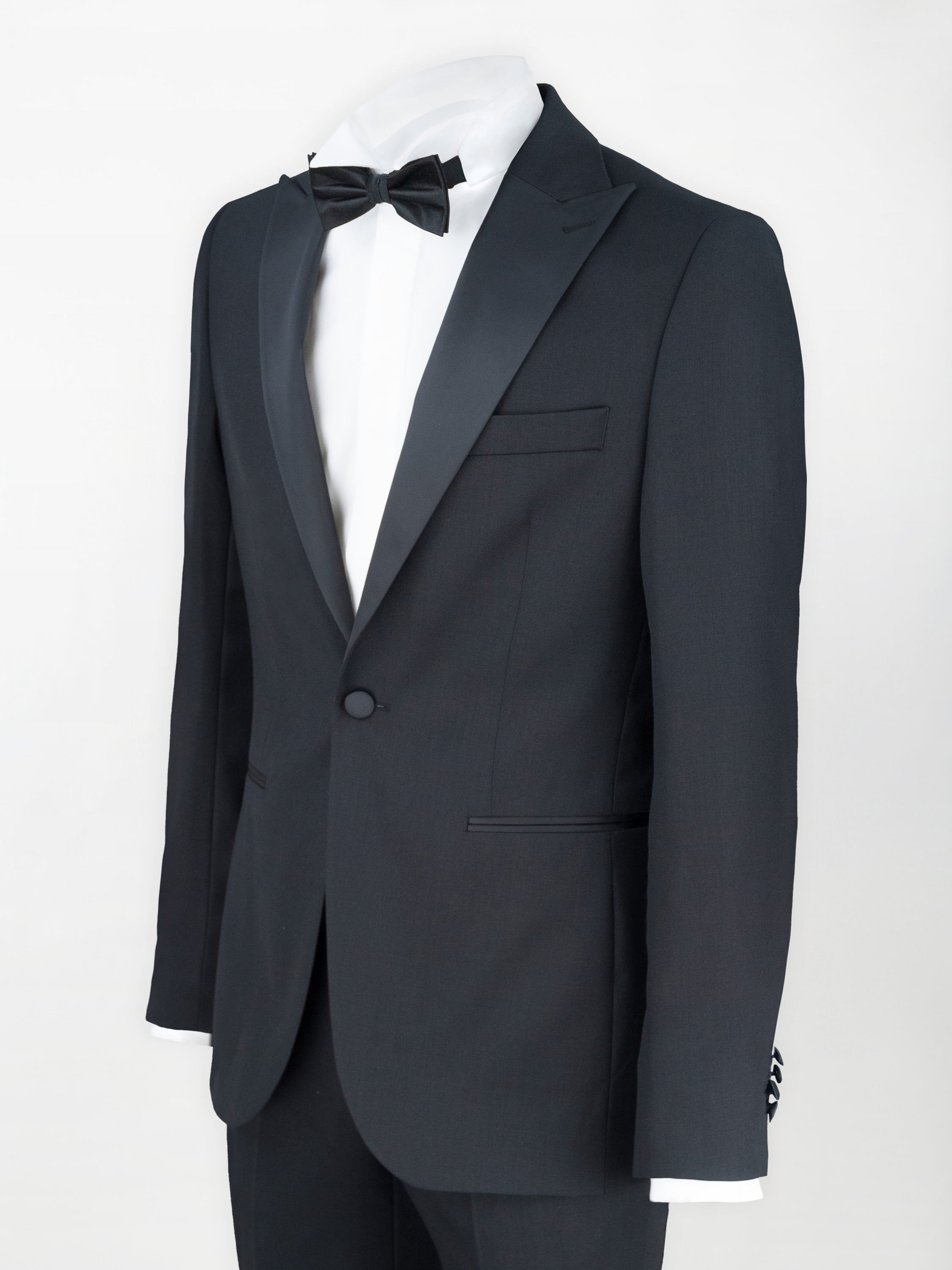 Smoking in Fresco Lana color Nero - Slim Fit image 1