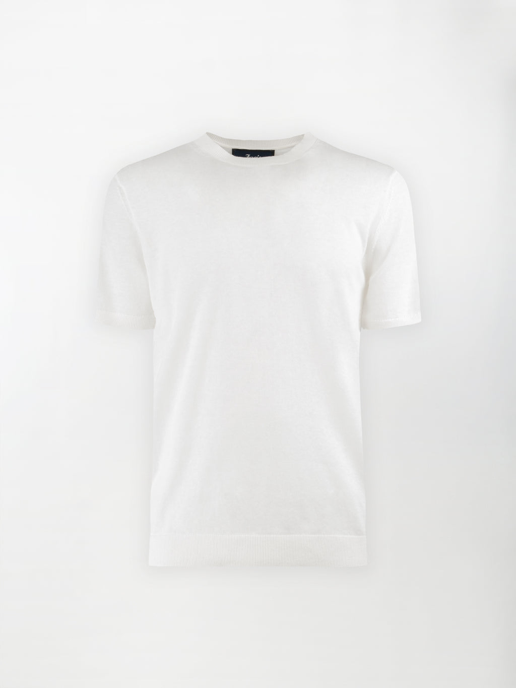 T-Shirt leggera in maglia di cotone finezza 14 - color Bianco ecru - Slim fit image 0