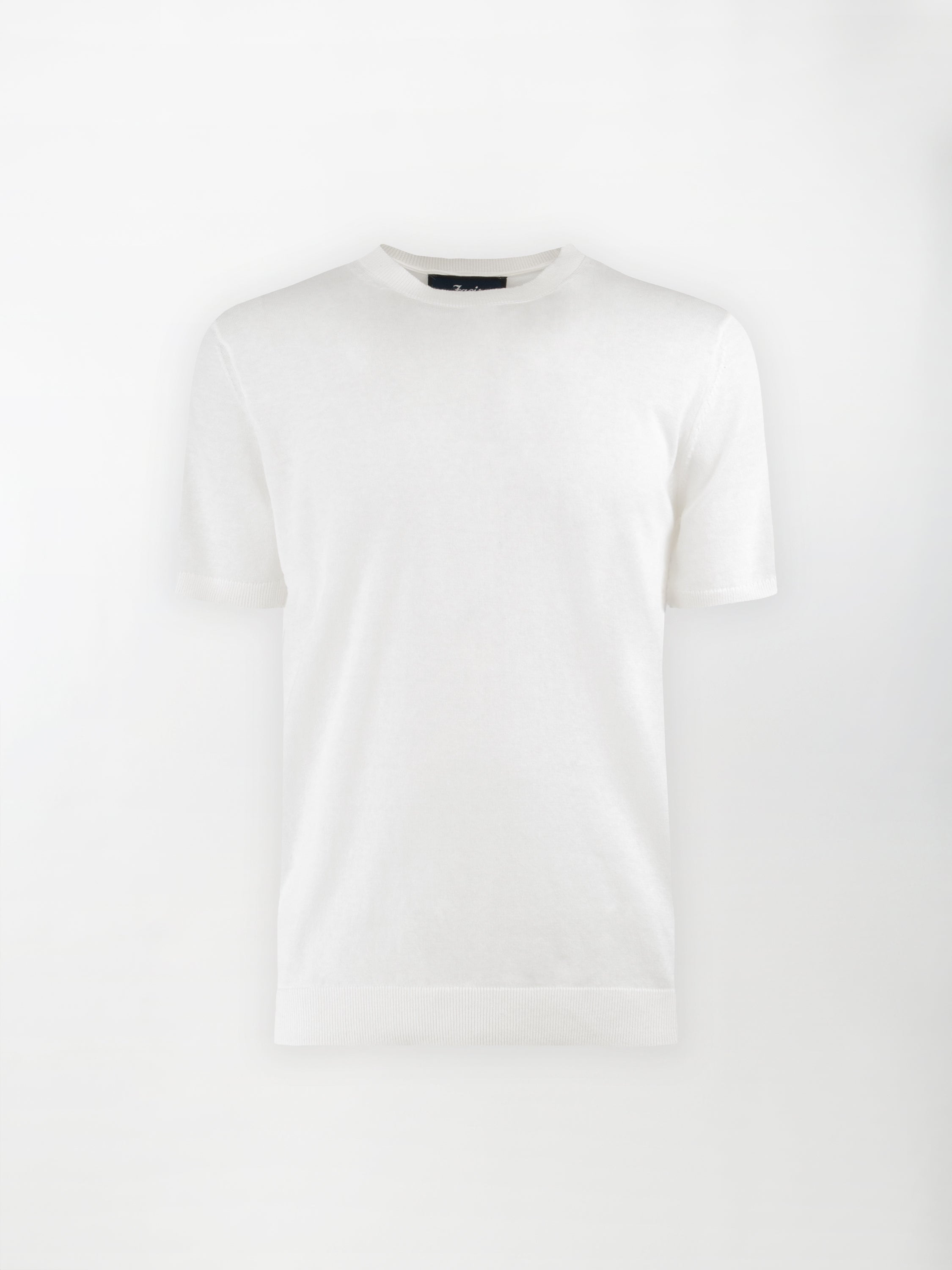 T-Shirt leggera in maglia di cotone finezza 14 - color Bianco ecru - Slim fit image 0