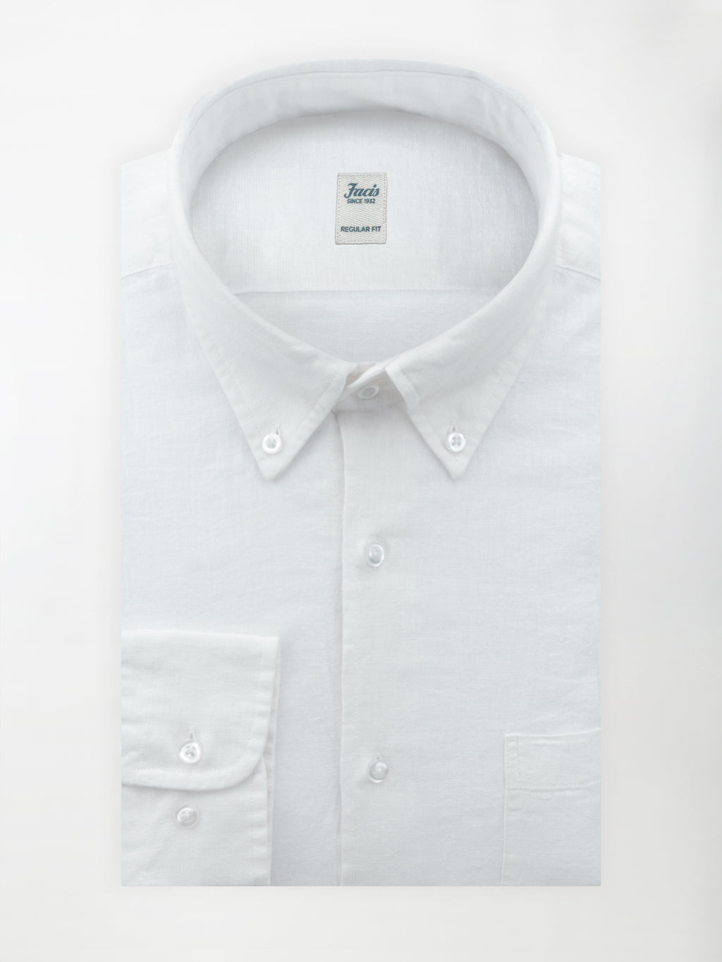 Camicia in Lino e Cotone con Collo Button down - color Bianco - Regular fit image 0
