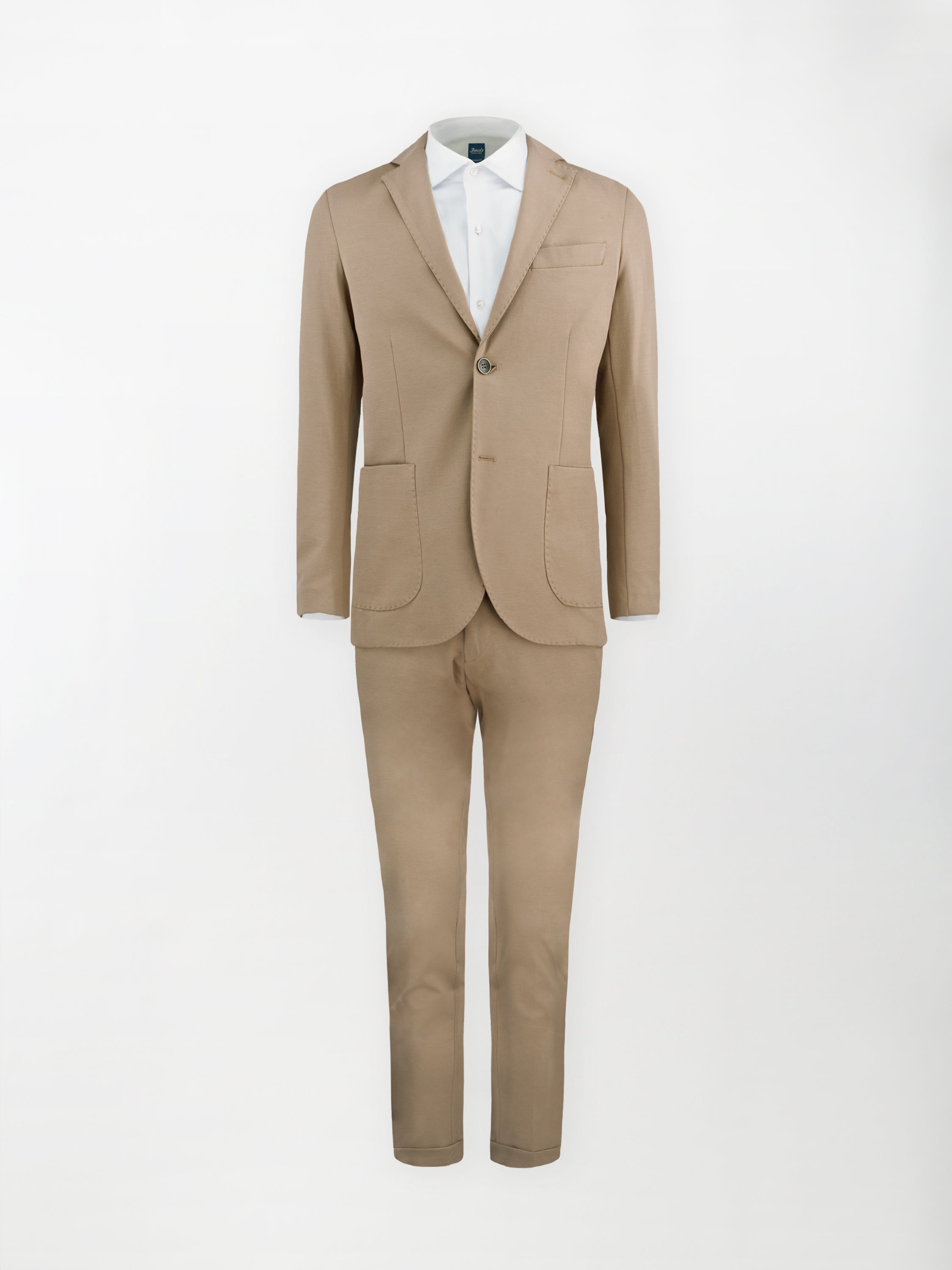 Giacca sportiva sfoderata in Punto Milano - Color Cammello - Slim fit image 1