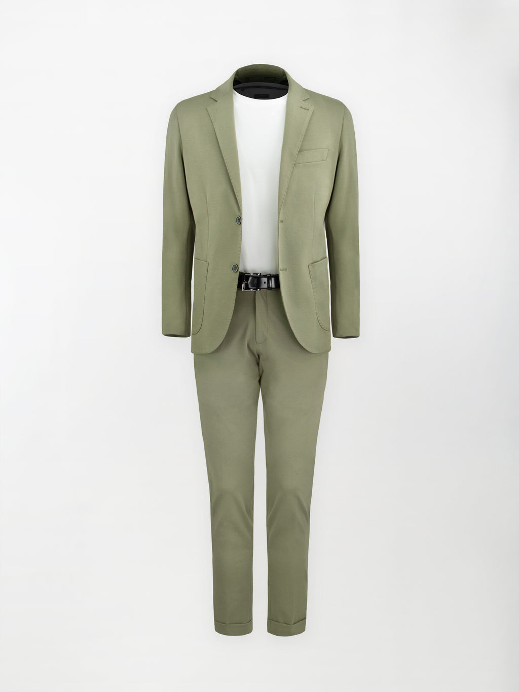 Giacca sportiva sfoderata in Punto Milano - Color Verde Salvia - Slim fit image 1