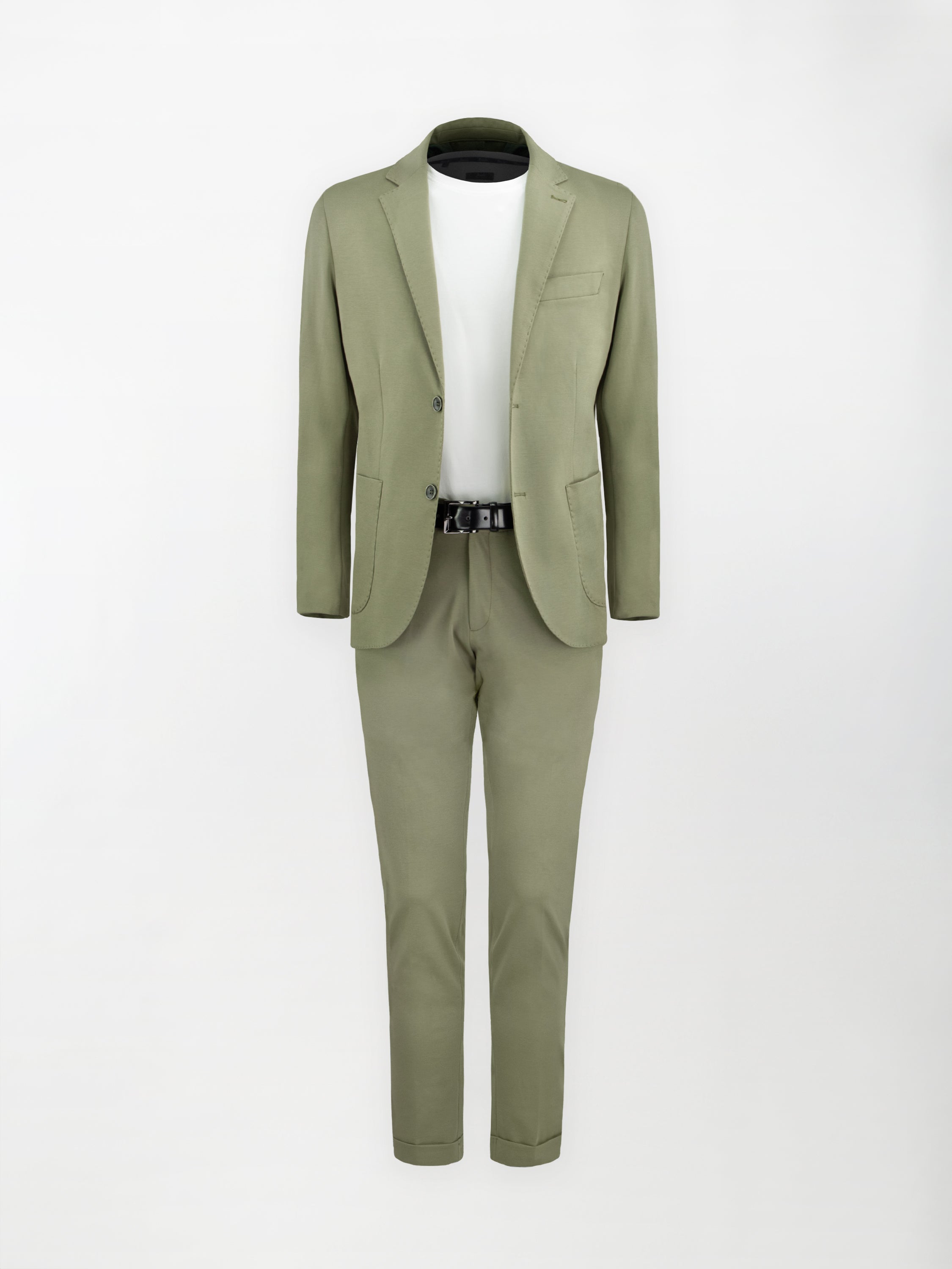 Giacca sportiva sfoderata in Punto Milano - Color Verde Salvia - Slim fit image 1