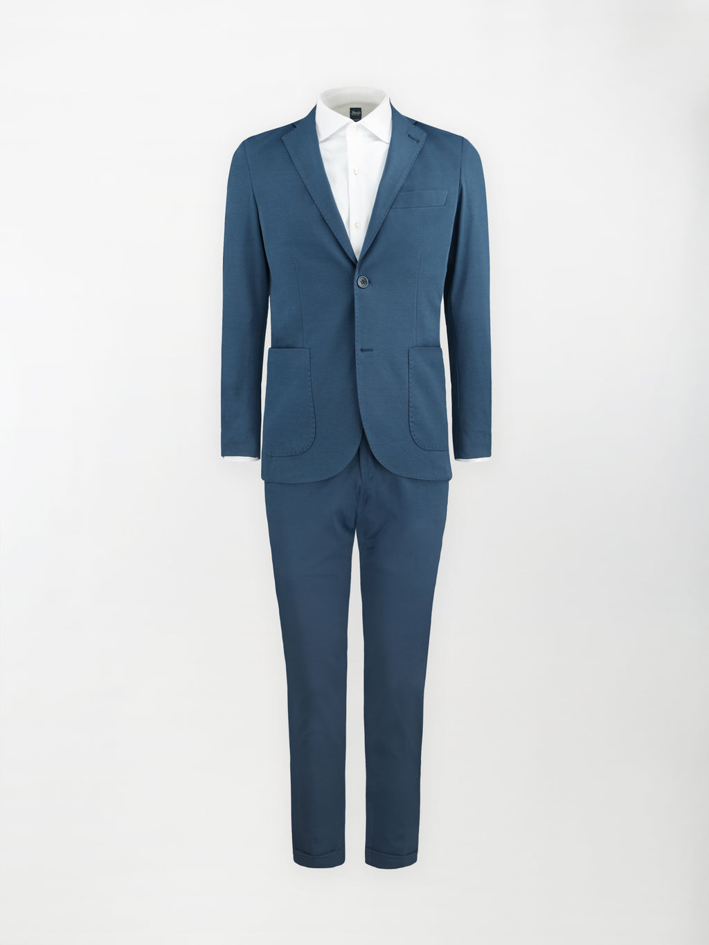 Giacca sportiva sfoderata in Punto Milano - Color Blu di Prussia - Slim fit image 1