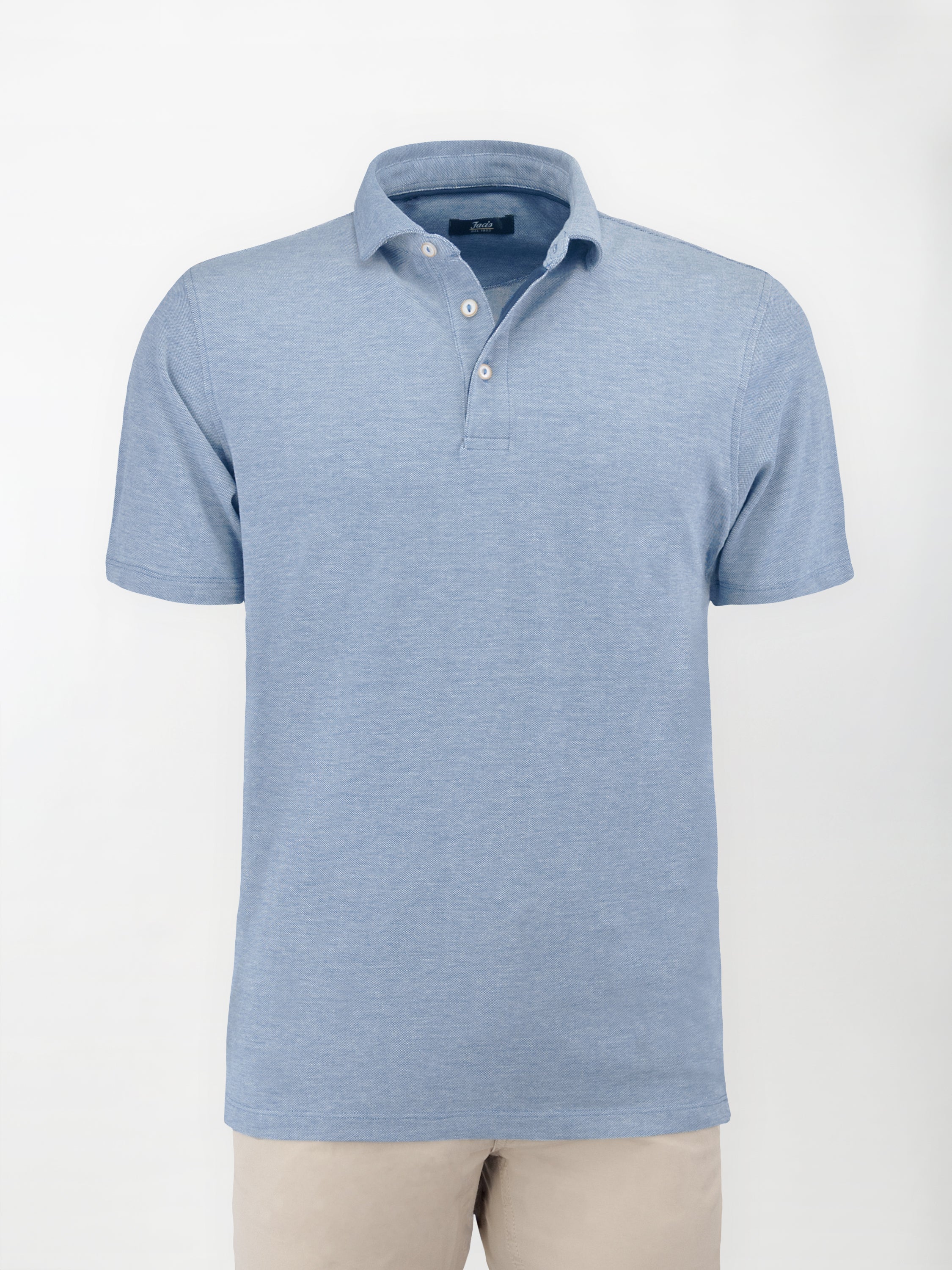 Polo in cotone Oxford - color Azzurro intenso melange image 0